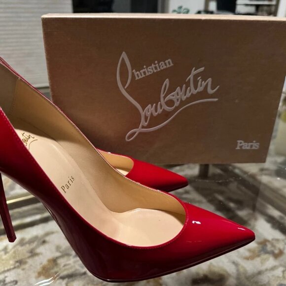 New Christian Louboutin Kate 100 Red Patent Heels w/ Receipt - Picture 11 of 11